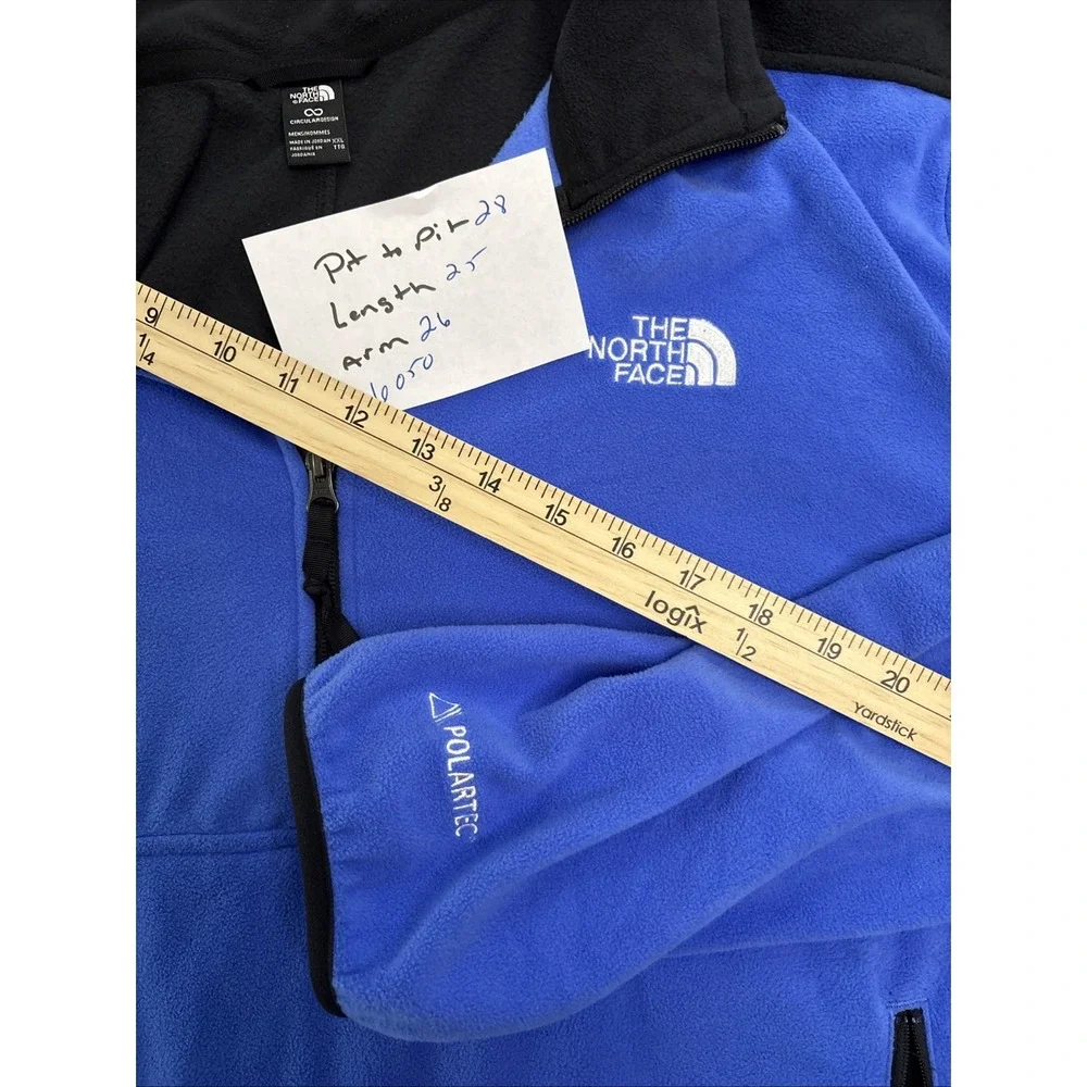 The North Face Men's Polartec 1/2 Zip Pullover Light Blue/Black-XXL